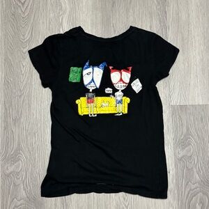 Chrome Hearts Black Tee with Colorful Cartoon Print